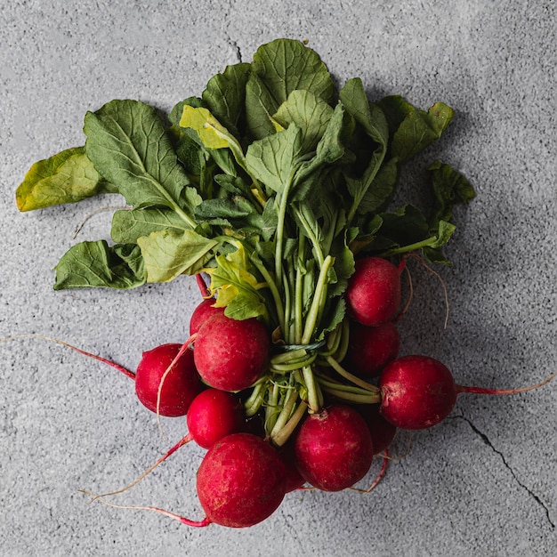 Free photo assortment of radishes with leaves