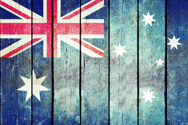 Free Photo australia wooden grunge flag.