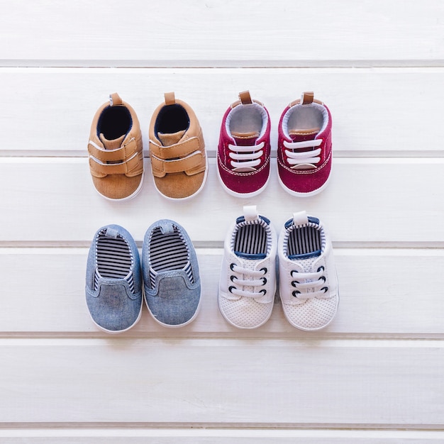 Free photo baby concept with shoe composition