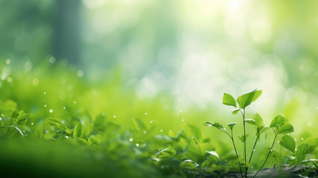 Free photo the backdrop of lush greenery is softly focused in this blurred nature background