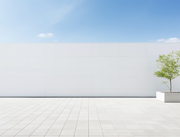 Free photo background with white walls and sky