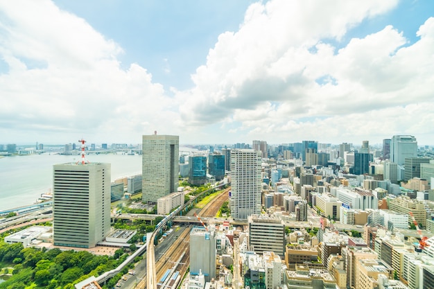 Free photo beautiful architecture building in tokyo city skyline