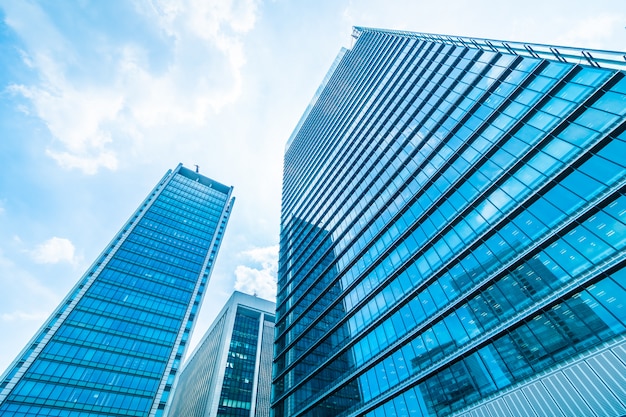 Free Photo beautiful architecture office building skyscraper with window glass pattern