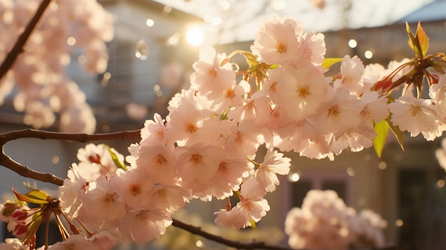 Foto gratuita bellissimi alberi in fiore in città in primavera