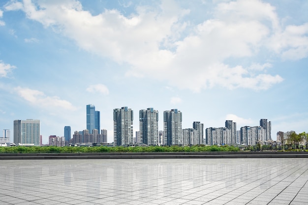 Free photo beautiful cityscape with skyscrapers