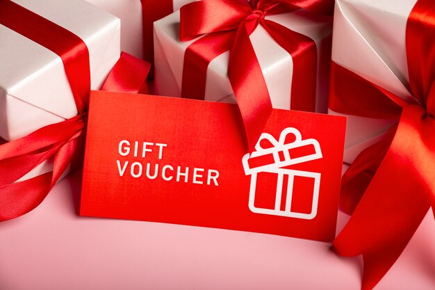 Beautiful gift voucher with decoration