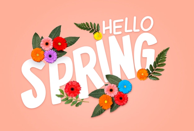 Free Photo beautiful hello spring collage