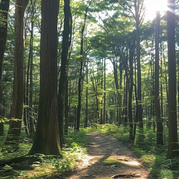 Free photo beautiful japanese  forest scene