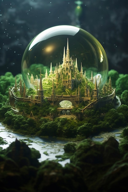 Free photo beautiful medieval fantasy landscape