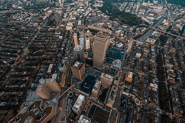 Free Photo beautiful overhead cityscape shot with a drone