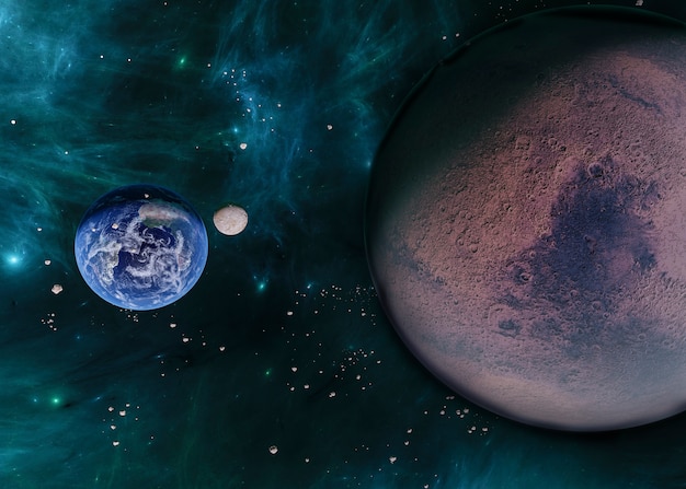 Free photo beautiful planets in space