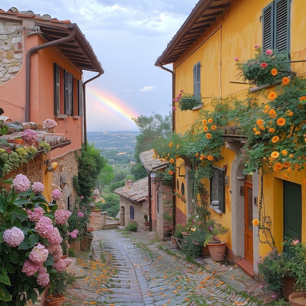 Foto gratuita bel arcobaleno in natura