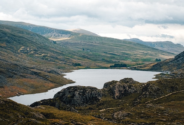 Free Photo beautiful shot from snowdonia national park