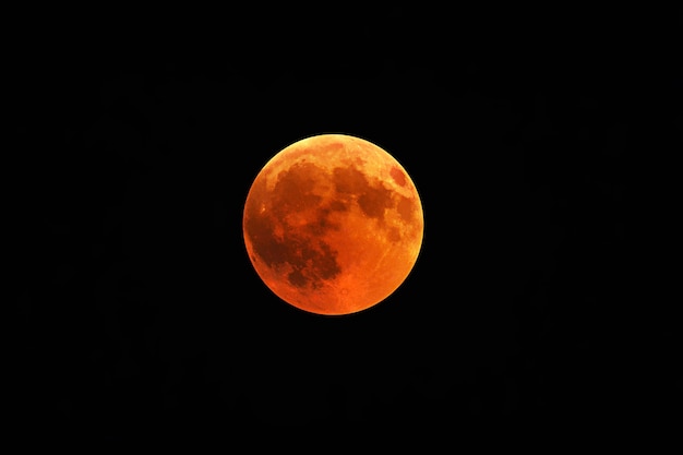 Free photo beautiful shot of a red moon with a black night sky