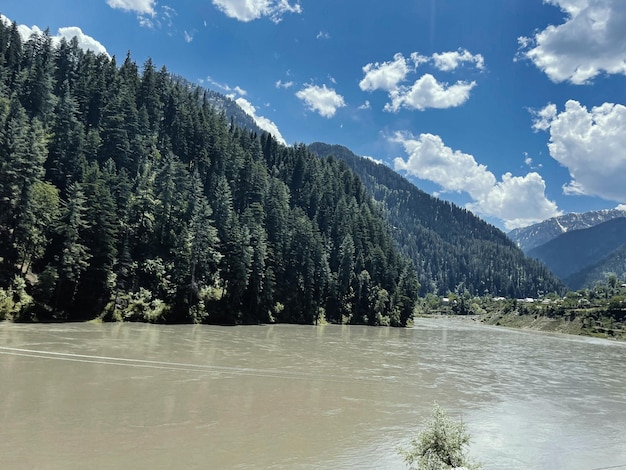 Free photo beautiful view of rice fields in the lush green leepa valley kashmir pakistan