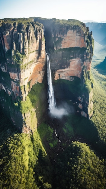 Foto gratuita bellissimo paesaggio a cascata