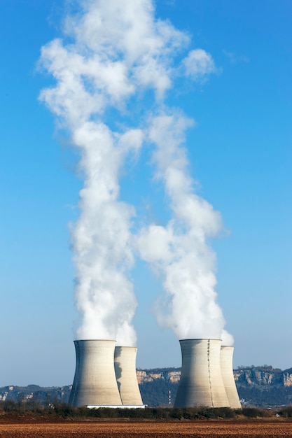 Free photo big chimneys with smoke