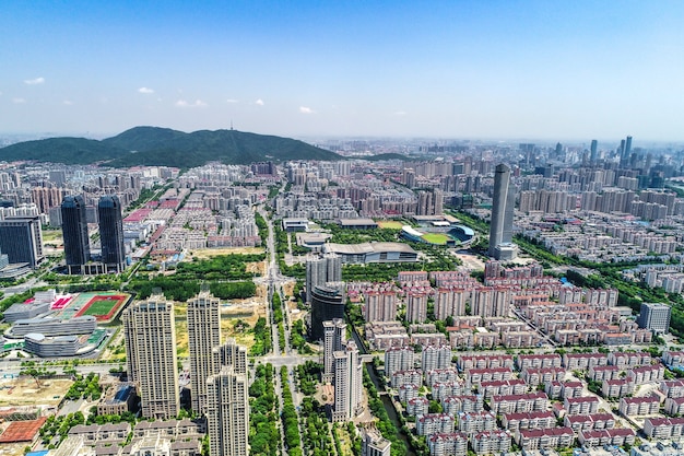 Free Photo a bird's eye view of shanghai