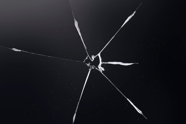 Free Photo black background with broken glass texture