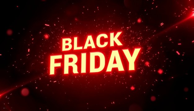 Free photo black friday sales sign neon light