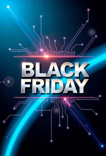 Free photo black friday sales sign neon light