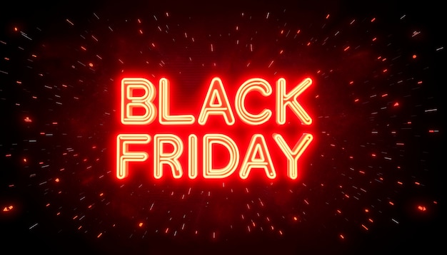 Free photo black friday sales sign neon light