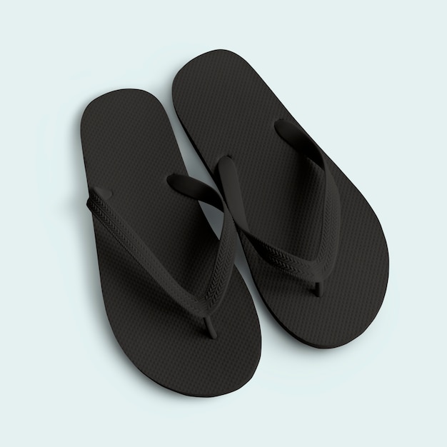 Free photo black rubber flip flops slipper