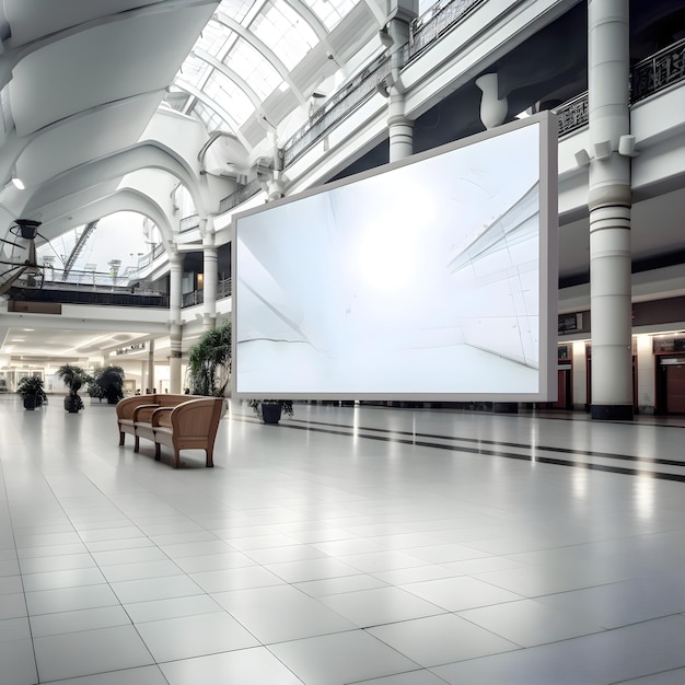 Free photo blank billboard in the modern airport 3d rendering and illustration