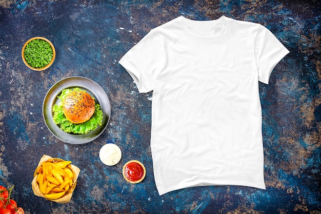 Blank tshirt with food