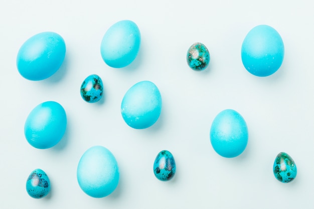 Free photo blue collection of easter eggs