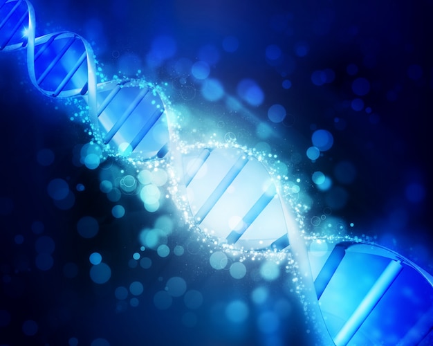 Free photo blue dna helix