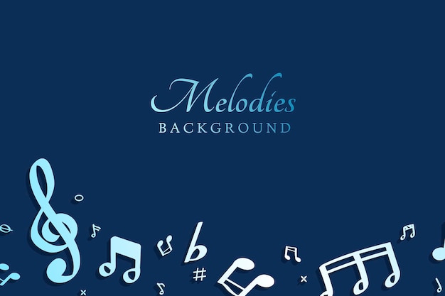 Free Photo blue flowing music notes on blue background vector