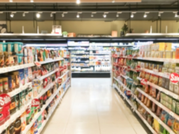 Free photo blurred shelves with food