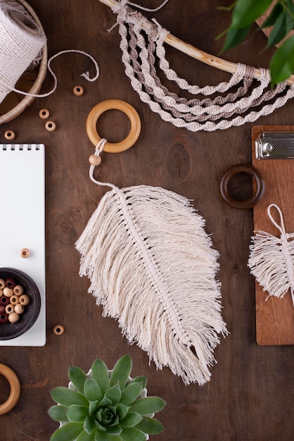 Boho macrame assortment indoors