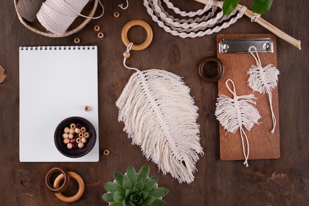 Boho macrame assortment indoors