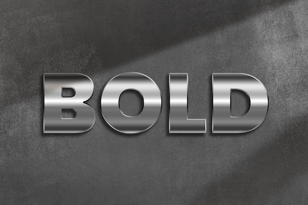 Free photo bold word in metallic style