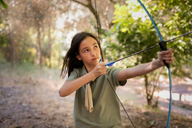 Free photo boy scouts spending time in nature