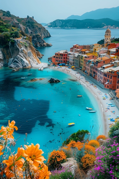 Foto gratuita una vista mozzafiato del paesaggio naturale della spiaggia