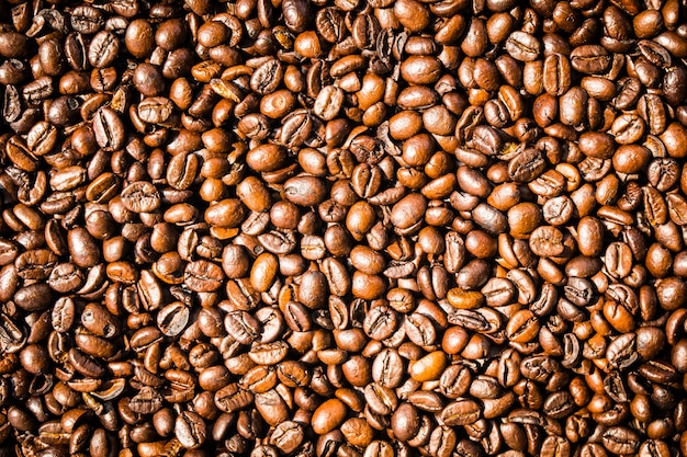 Free photo brown coffee beans and seed