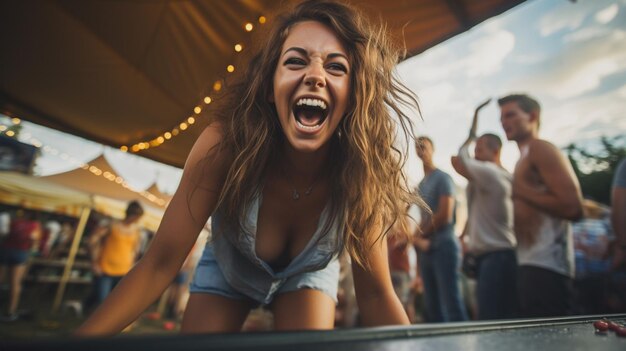 Candid shots of people participating in fun party games