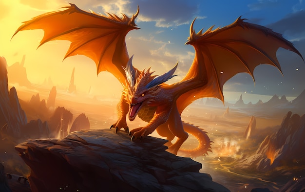 Free photo cartoon dragon character