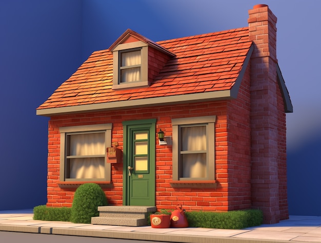 Free photo cartoon house building architecture