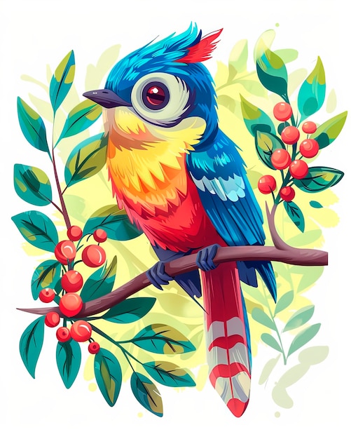 Free Photo cartoony bird illustration