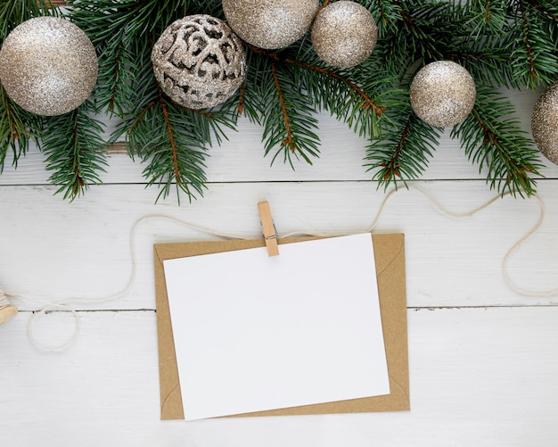 Free Photo christmas eve concept on wooden table