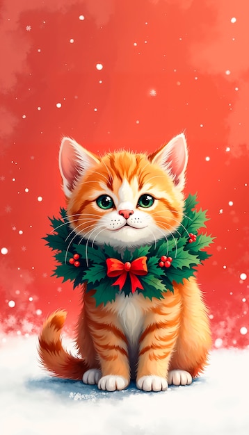 Christmas pet background illustration