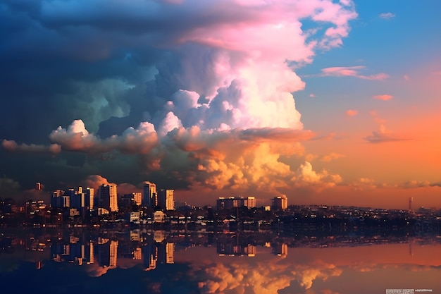 Free photo cities skyline illustration