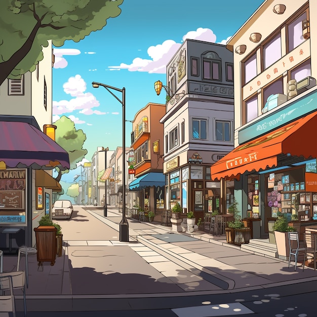 Free photo cityscape of anime inspired urban area