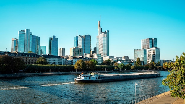 Free Photo cityscape of frankfurt downtown germany