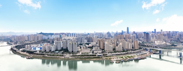 Free photo cityscape and skyline of chongqing in cloud sky