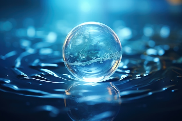 Free photo clear water sphere